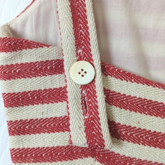 Design Lab Lord & Taylor Striped Woven Sleeveless Mini Sheath Dress Red Cream XS - Picture 12 of 13